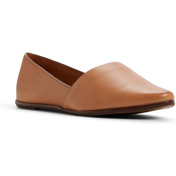 ALDO Womens Brown Leather Closed Rounded Toe Comfortable Blanchette Ballet Flat - Picture 6 of 7